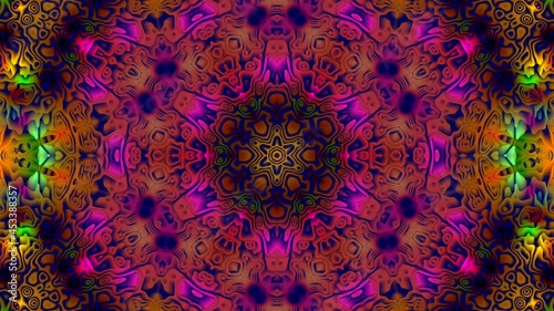 Abstract Kaleidoscope Mandala Digital Video Art