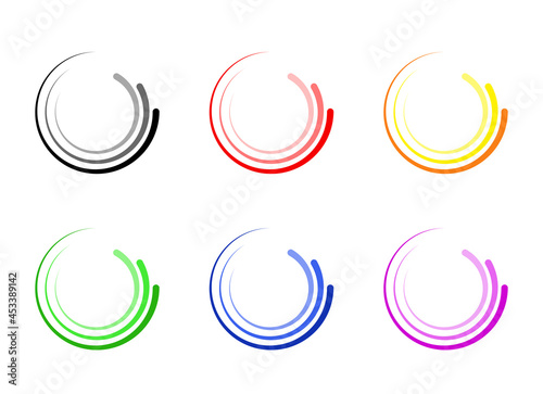 Stampa su Tela Set of spiral bullet points with different colour.
