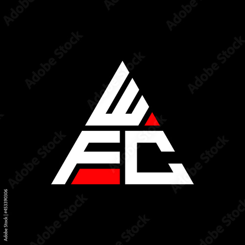 WFC triangle letter logo design with triangle shape. WFC triangle logo design monogram. WFC triangle vector logo template with red color. WFC triangular logo Simple, Elegant, and Luxurious Logo. WFC  photo