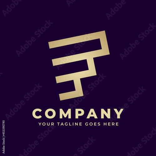 Luxury logo concept design letter f