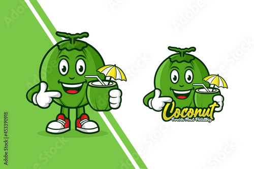 Coconut mascot caroon template logo