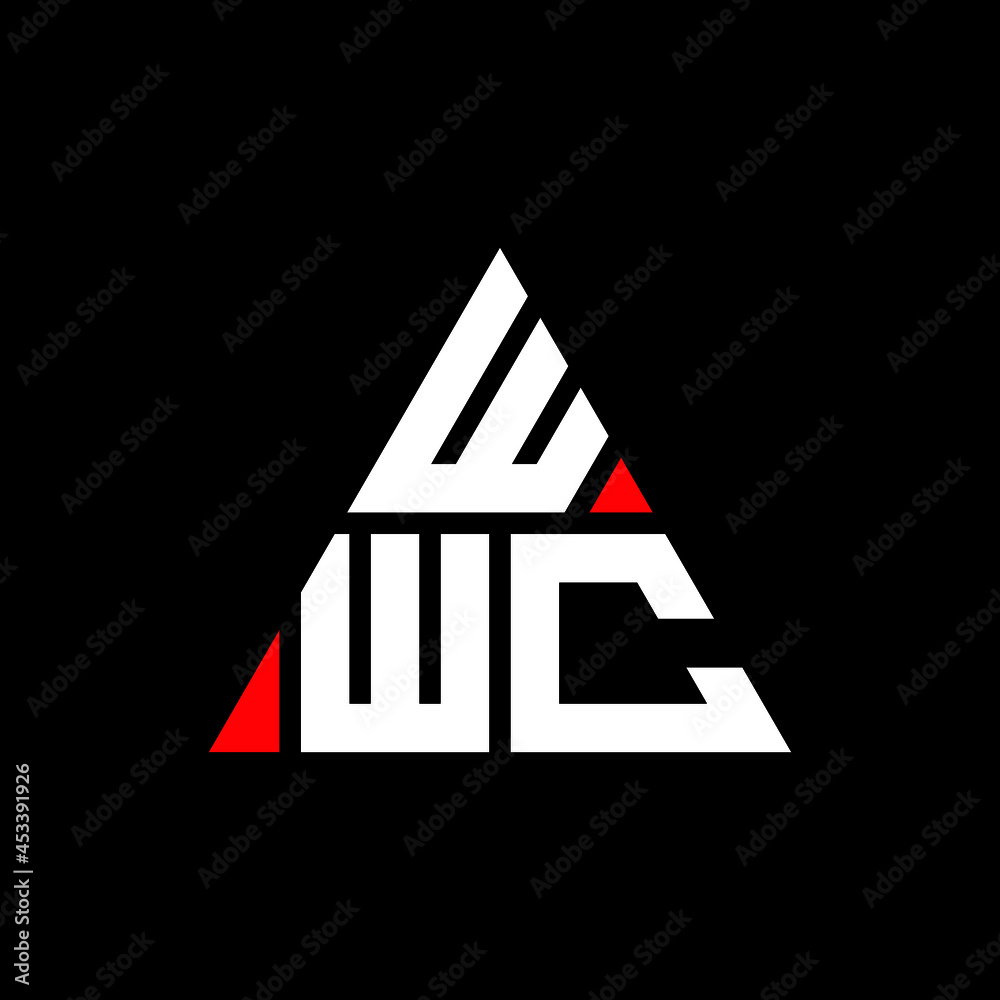 WWC triangle letter logo design with triangle shape. WWC triangle logo