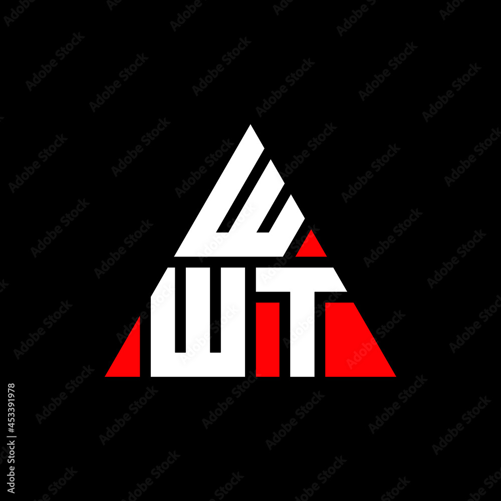 WWT triangle letter logo design with triangle shape. WWT triangle logo