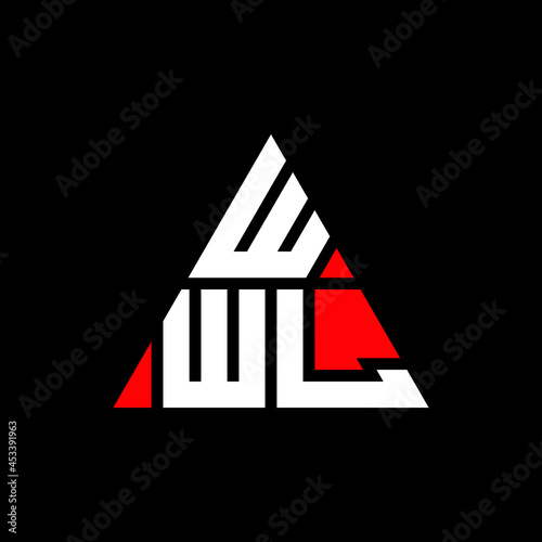 WWL triangle letter logo design with triangle shape. WWL triangle logo design monogram. WWL triangle vector logo template with red color. WWL triangular logo Simple, Elegant, and Luxurious Logo. WWL 