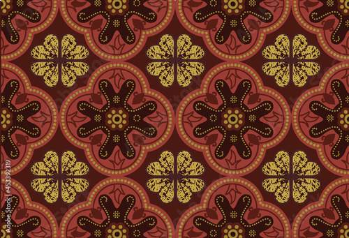 Indonesian batik motif with a very distinctive plant pattern. Exclusive vector for design