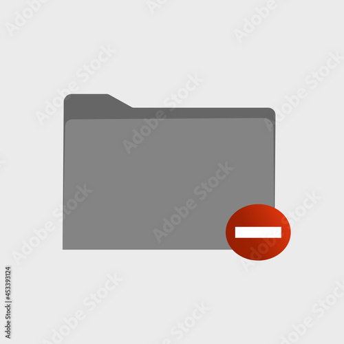 Folder access denied. Folder with documents. Four Folder icons. Vector illustration.