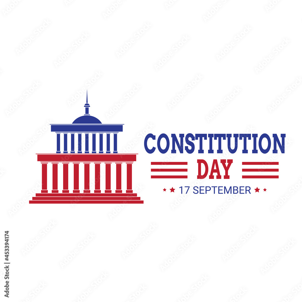 17 september. United States Constitution Day. Logo design and calligraphy. Can be used for greeting cards, posters, banners.