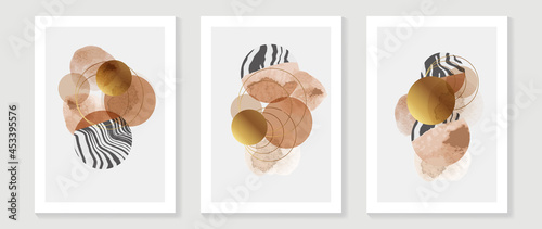 Abstract Math art background vector. Modern block color art wallpaper. Geometric marbling gold style texture. Cubism s low-poly backgrounds. Good for home deco, wall art, poster, invite and cover.