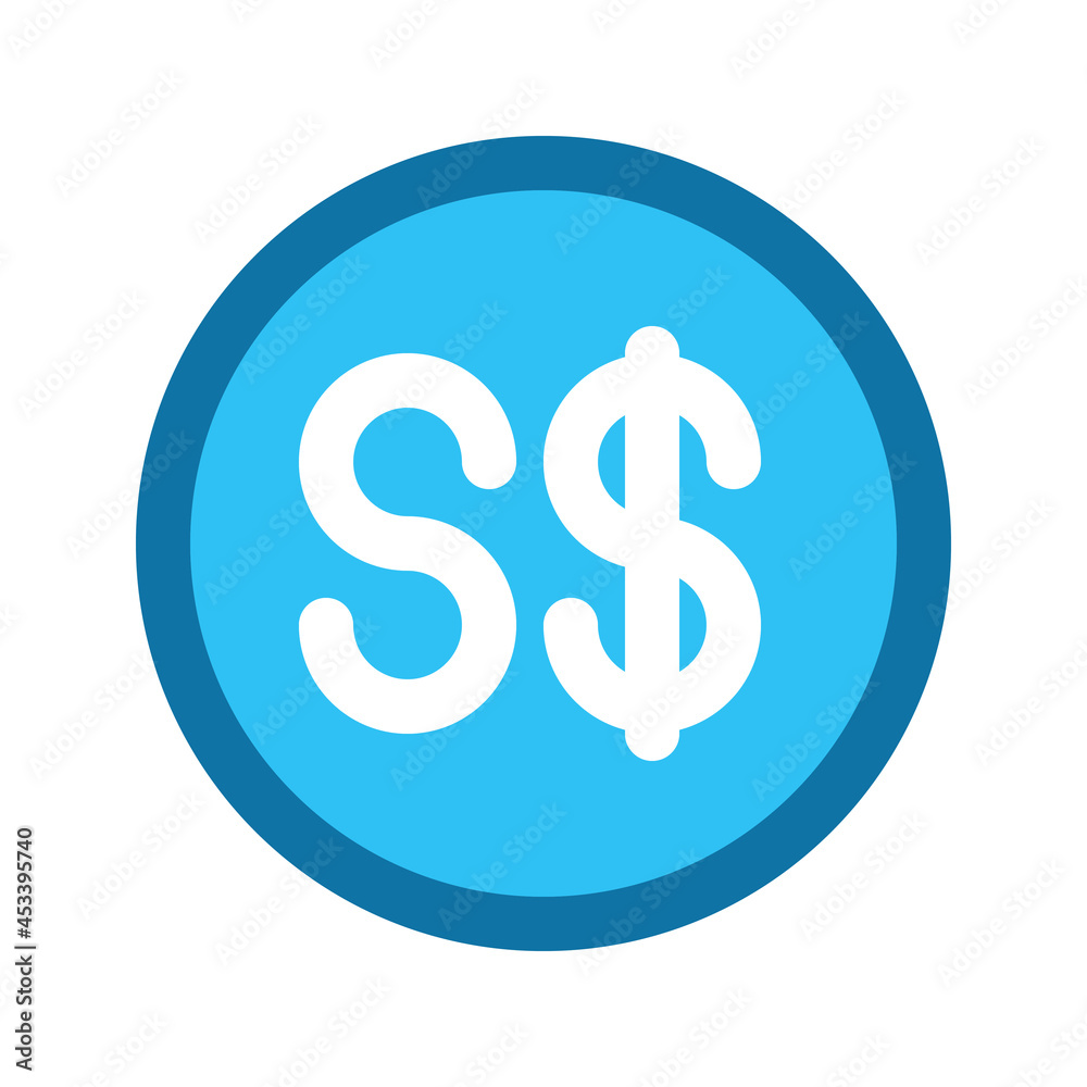 Illustration vector graphic icon of Singapore Dollar currency. Filled line style icon. Vector illustration isolated on white background. Perfect for website or application design. Illustration vector graphic icon of Singapore Dollar currency. Filled line style icon. Vector illustration isolated on white background. Perfect for website or application design.