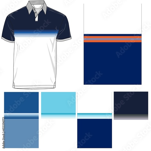 striped polo T shirt silhouette, three variants
