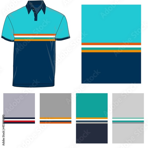 striped polo T shirt silhouette, three variants