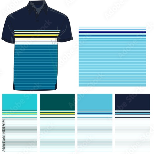 striped polo T shirt silhouette, three variants