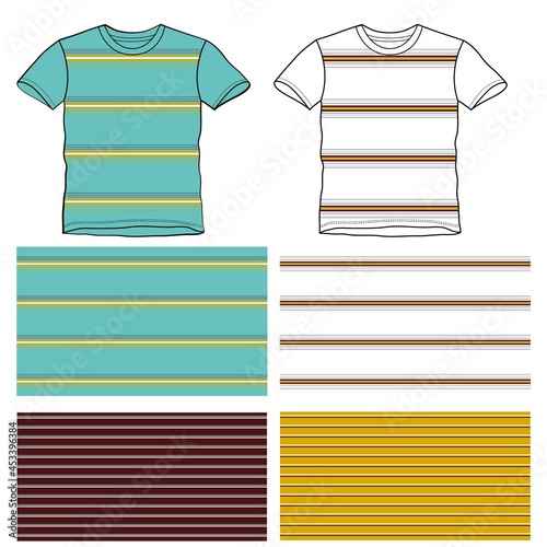 striped polo T shirt silhouette, four variants