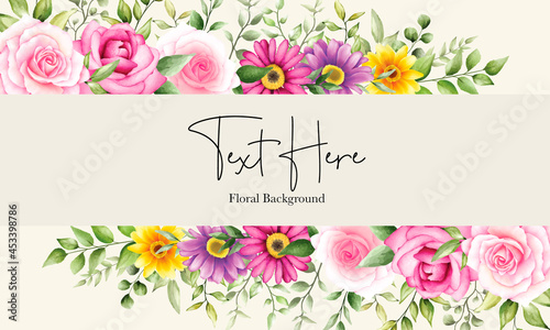 Beautiful watercolor flower background with alkohol ink