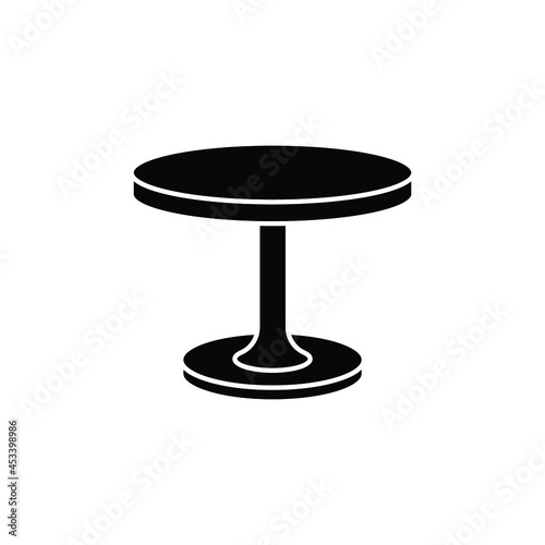 Circle table icon. Simple solid style. Round, pictogram, furniture, office, sign, conference, meeting, web, symbol, interior concept. Vector design illustration isolated on white background. EPS 10