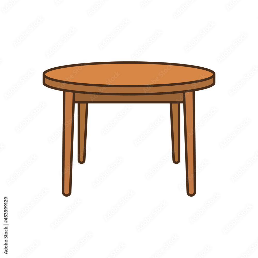 Circle table icon. Simple filled outline style. Round, pictogram, furniture, office, sign, conference, meeting, web, interior concept. Vector design illustration isolated on white background. EPS 10