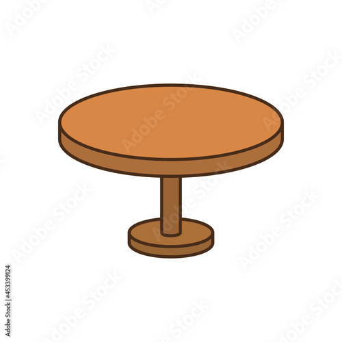 Circle table icon. Simple filled outline style. Round, pictogram, furniture, office, sign, conference, meeting, web, interior concept. Vector design illustration isolated on white background. EPS 10