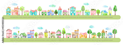 vector hand drawn houses illustration
