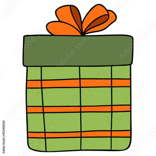 Christmas gift box flat color illustration for web  wedsite  application  presentation  Graphics design  branding  etc.