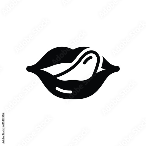 Black solid icon for licking