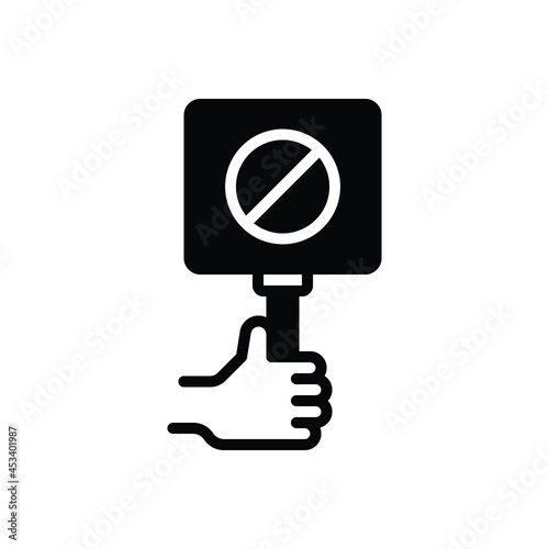 Black solid icon for no