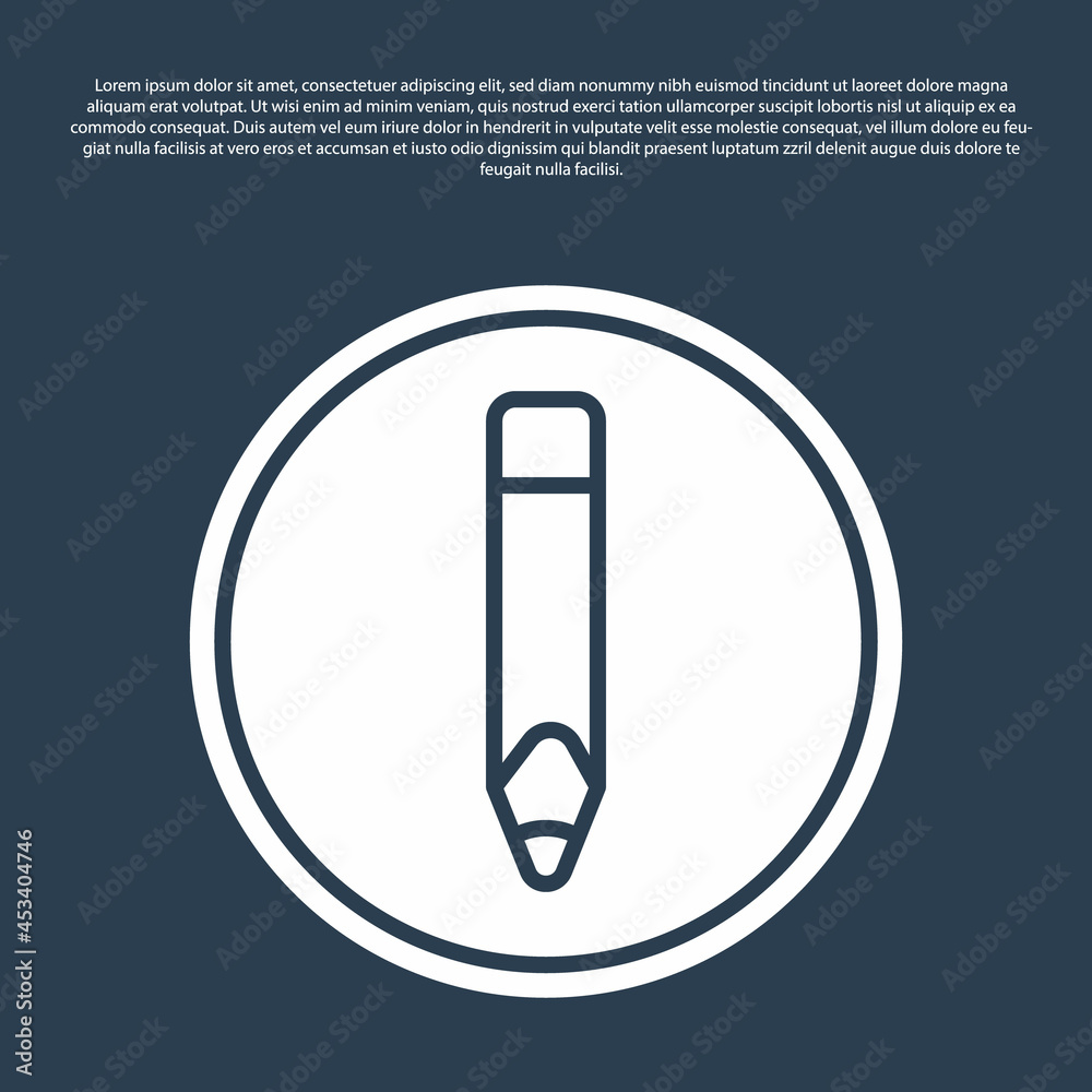 Blue line Pencil icon isolated on blue background. Drawing and educational tools. School office symbol. Vector Blue line Pencil icon isolated on blue background. Drawing and educational tools. School office symbol. Vector