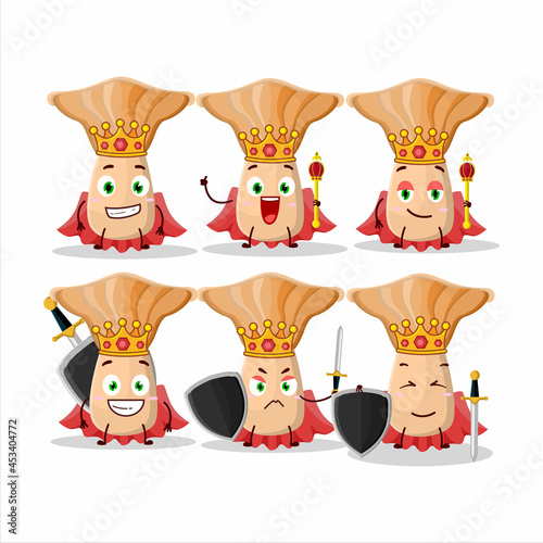 A Charismatic King lactarius cartoon character wearing a gold crown photo