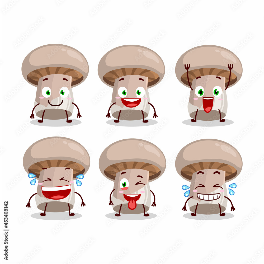 Cartoon character of portobelo with smile expression Cartoon character of portobelo with smile expression