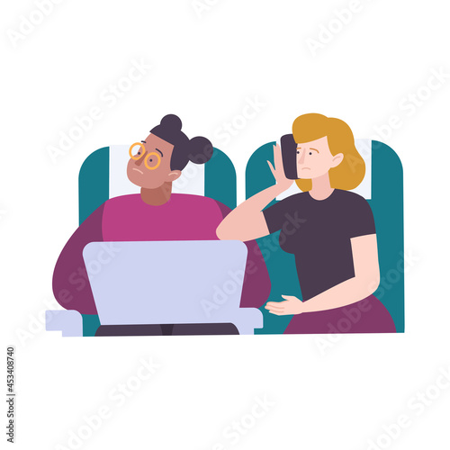 Airplane Passengers Illustration