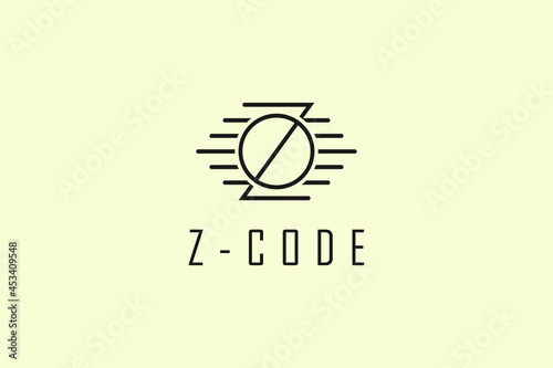 Creative letter Z and O .Fast Code icon illustration Template. Coding, Programmer, Developer icon illustration with flat style design.