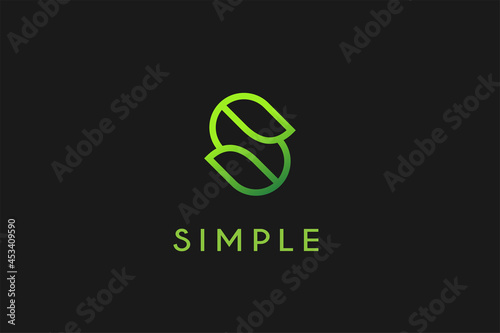 Vector logotype letter S templates ,abstract green leaf logo designs. Nature,seeding,eco,bio,soil, growth logo design with minimal style