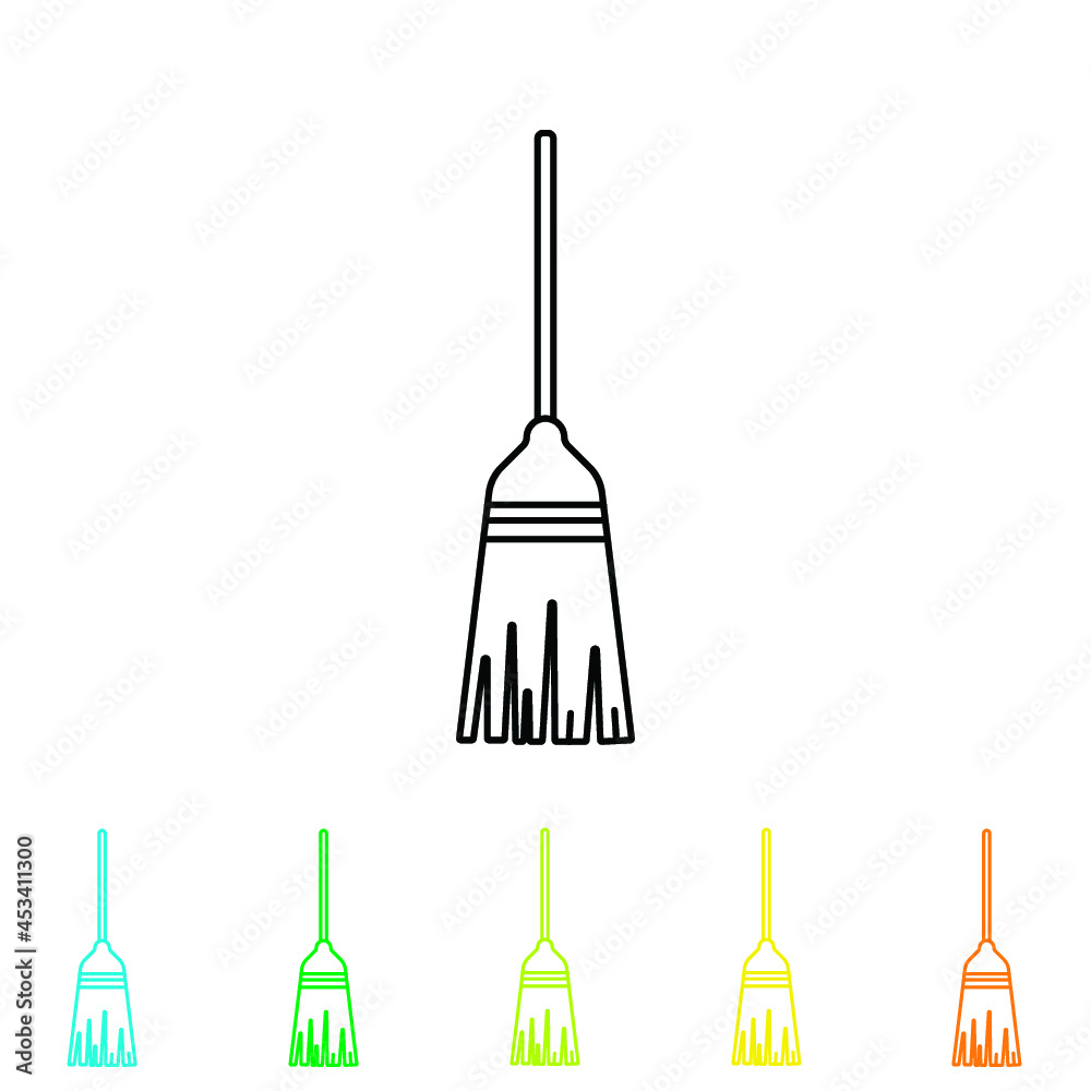 Fototapeta premium Broom icon color icon set