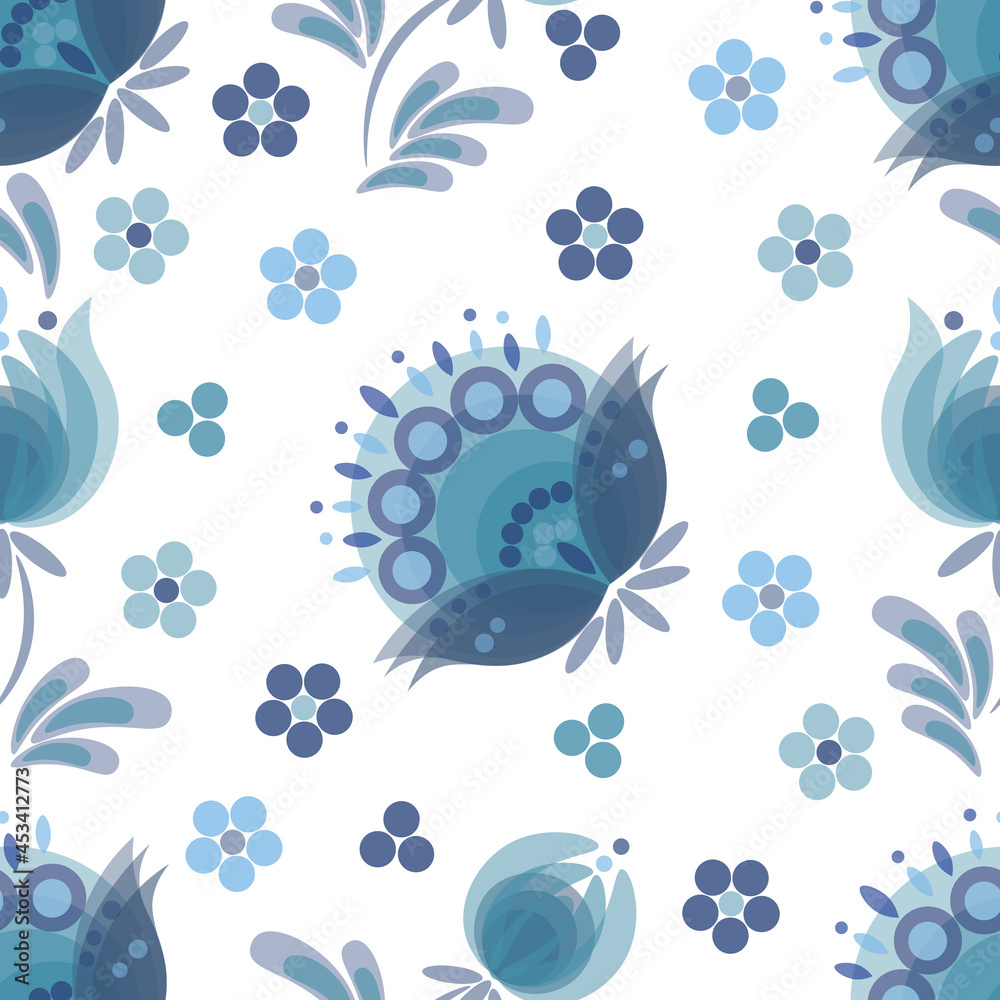 Naklejka premium seamless vector texture floral pattern for trendy prints on a white background