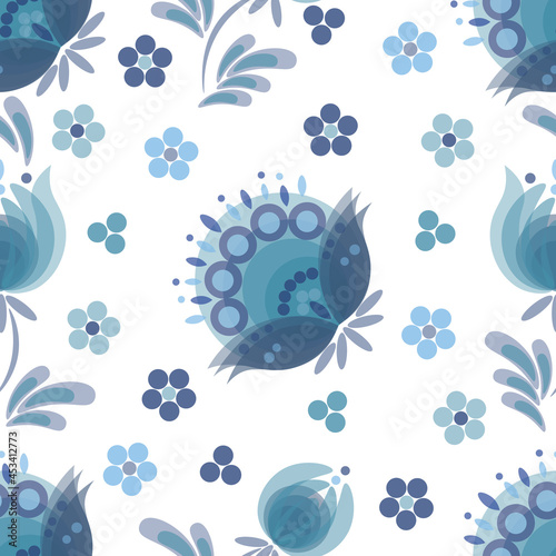 seamless vector texture floral pattern for trendy prints on a white background