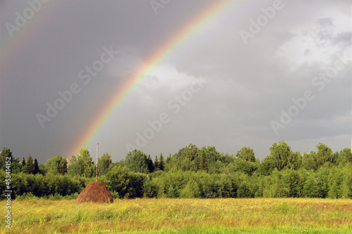 field, stack, rainbow