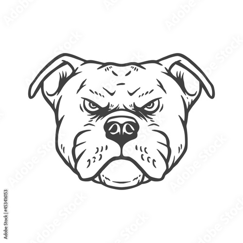 head of bulldog head design illustration vector tempalte, design elemet for logo, poster, card, banner, emblem, t shirt. Vector illustration