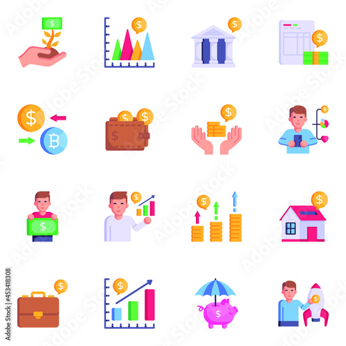 Business and Investment Colorful Flat Icons 

