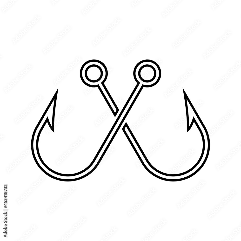 Fishing hook line icon isolated on white background Fishing hook line icon isolated on white background