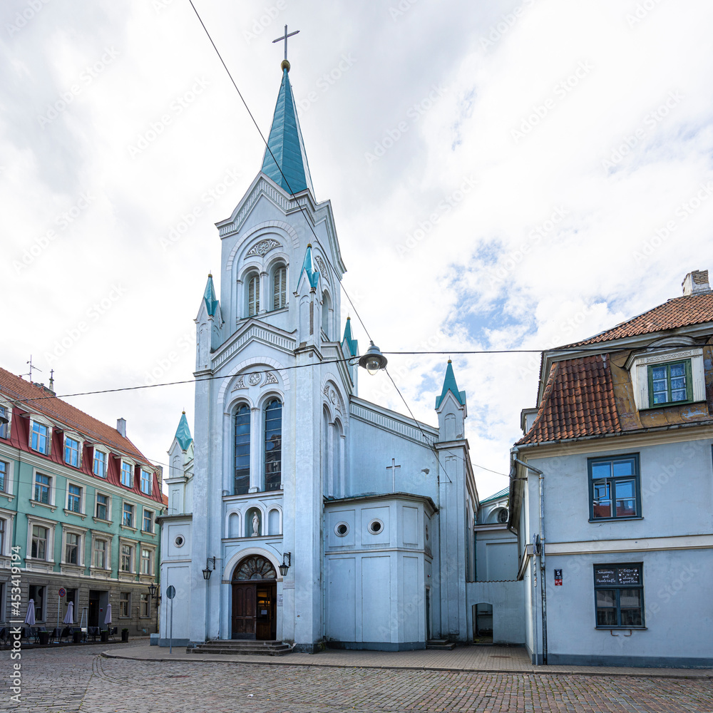 Obraz premium Our Lady of Sorrows Church in Riga, Latvia.