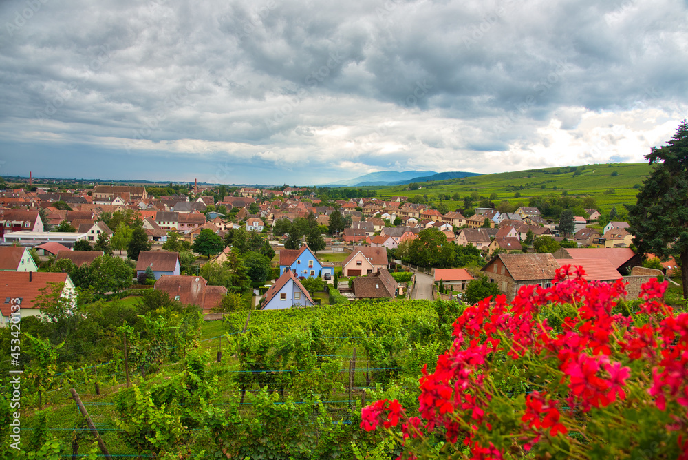 Blick auf Rouffach im Elsass