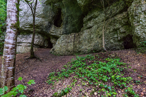 Hike through the Bittelschiesser valley with many caves and the historic Hornstein castle ruins photo