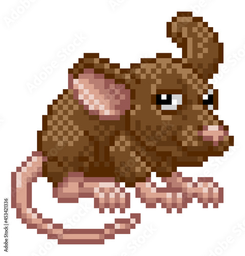 Mouse Rodent 8 Bit Pixel Art Video Game Cartoon