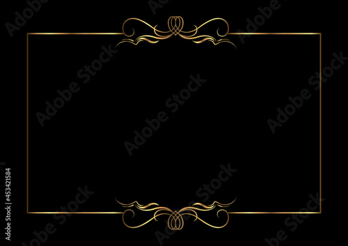 Elegant gold frame background