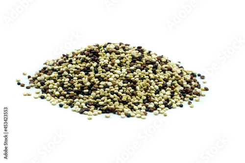 chia seeds isolated on white background.