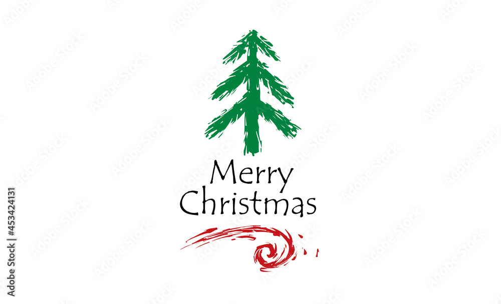 Vector logo of a painted Christmas tree on a white background