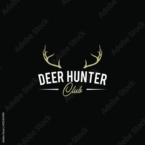 wild deer vintage logo design vector template
