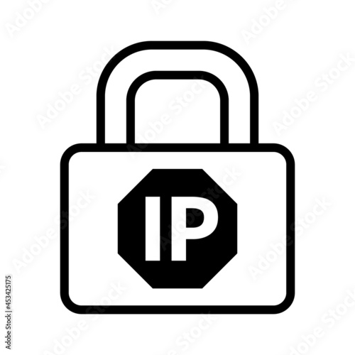 IP address blocking or IP lockout line art vector icon for technology apps and websites