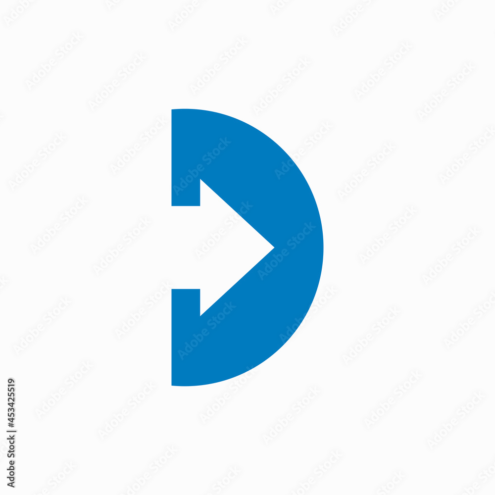 letter D with negative space arrow letter D with negative space arrow