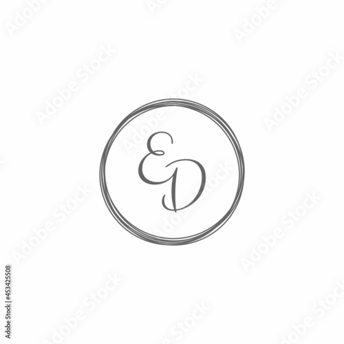 initials ED with feminine style