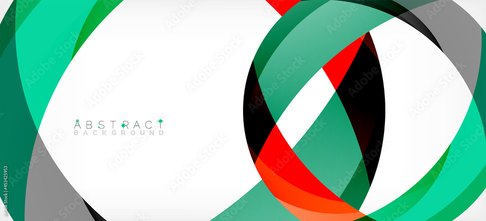 Geometric abstract background. Circle created with overlapping color shapes. Vector Illustration For Wallpaper, Banner, Background, Landing Page Geometric abstract background. Circle created with overlapping color shapes. Vector Illustration For Wallpaper, Banner, Background, Landing Page